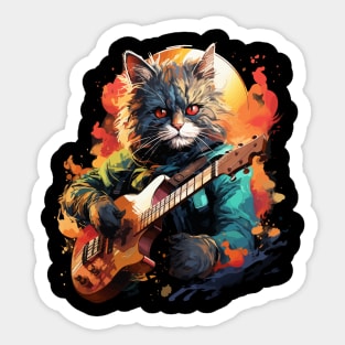 Ragdoll Playing Guitar Sticker